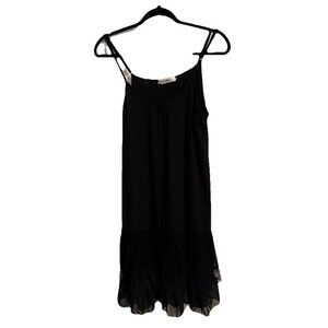 Origami Women’s Black Sleeveless Dress Layered Lace Whimsigoth Fairy Witchy M